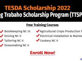 TESDA Scholarship TTSP 2022